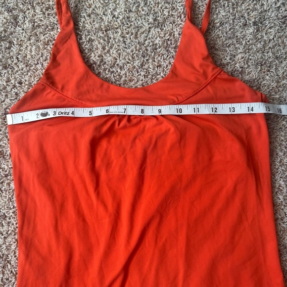 Lolë Vtg Tank / Racer Top Womens Medium Orange Built In Bra - Picture 11 of 12